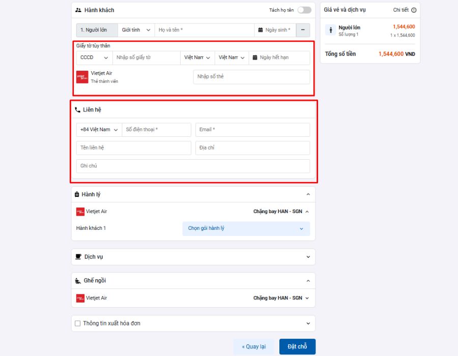Hướng dẫn cách đặt vé máy bay giá tốt bước 5