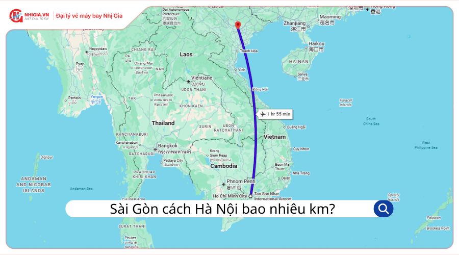 Sài Gòn cách Hà Nội bao nhiêu km?