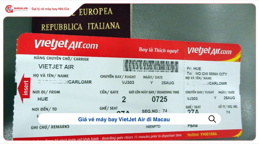 Giá vé máy bay VietJet Air đi Macau