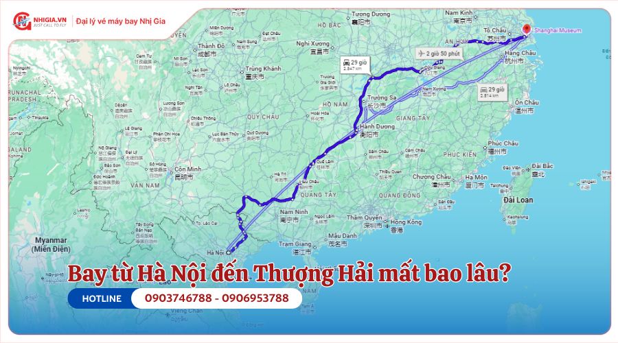 Bay từ Hà Nội đến Thượng Hải mất bao lâu?