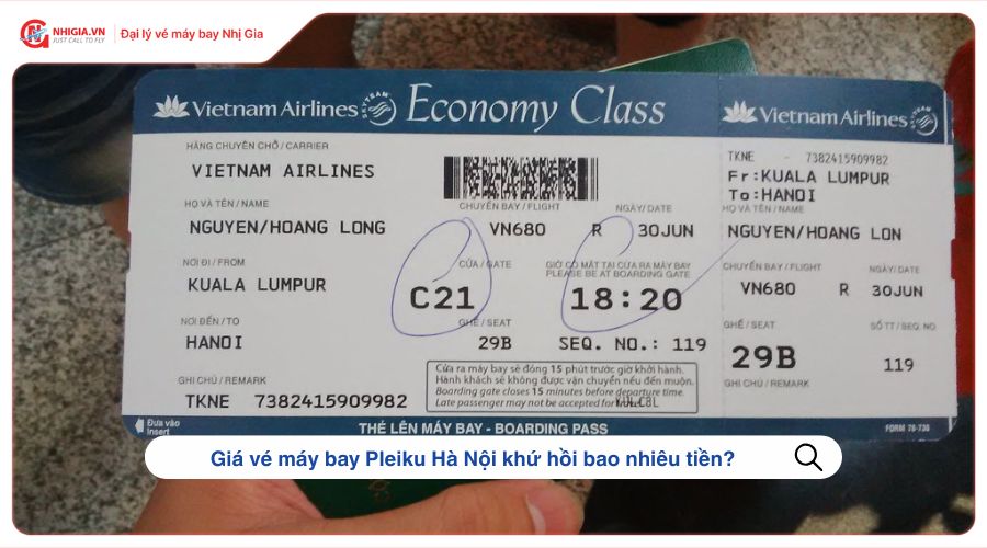 Giá vé máy bay Pleiku Hà Nội khứ hồi bao nhiêu tiền?