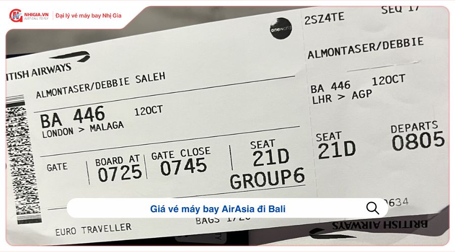 Giá vé máy bay AirAsia đi Bali