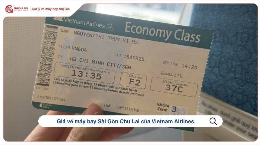 Giá vé máy bay Sài Gòn Chu Lai của Vietnam Airlines