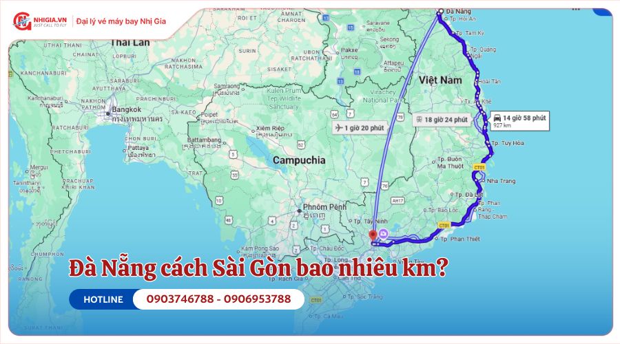 Đà Nẵng cách Sài Gòn bao nhiêu km?