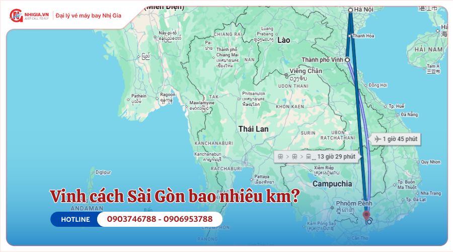 Vinh cách Sài Gòn bao nhiêu km?