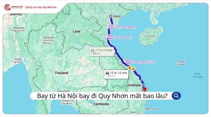 Bay từ Hà Nội bay vào Quy Nhơn mất bao lâu?