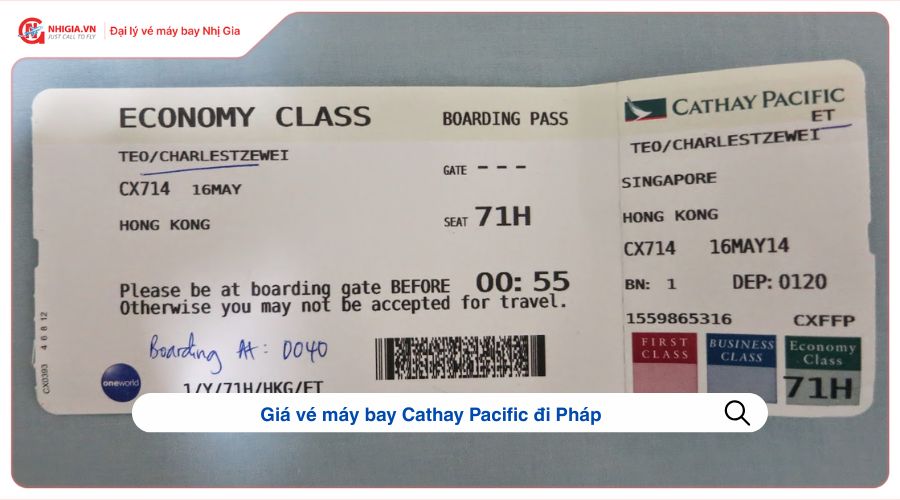 Giá vé máy bay Cathay Pacific đi Pháp