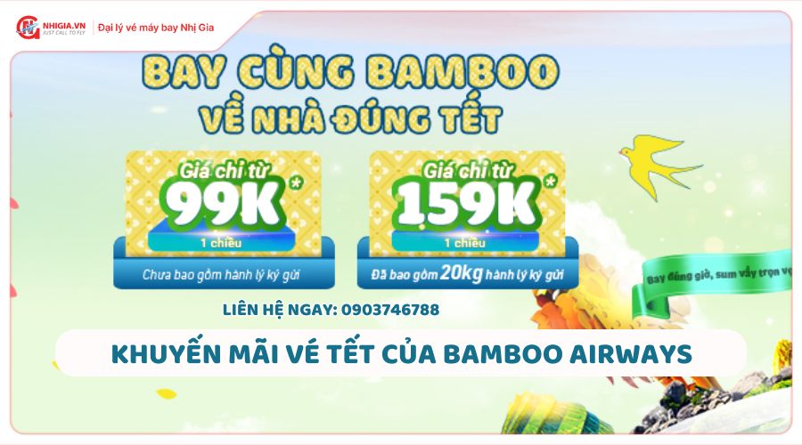 Khuyến mãi vé máy bay Tết của Bamboo Airways