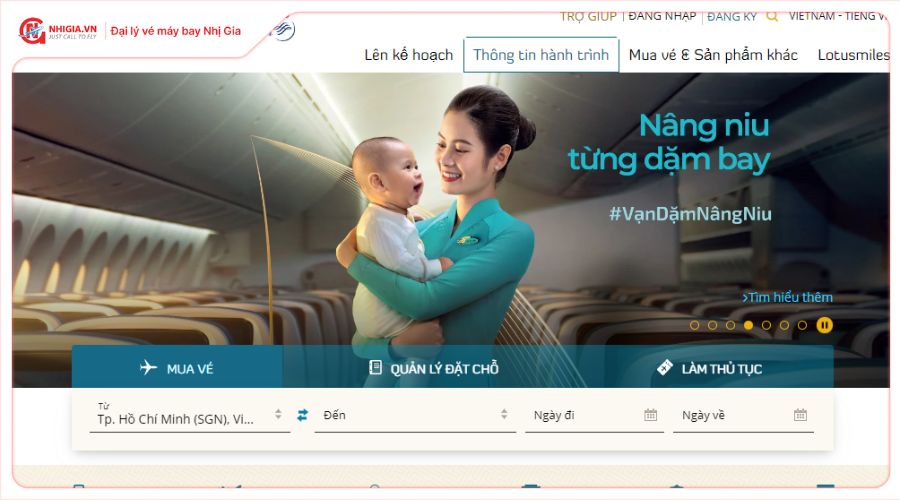 Cách kiểm tra cứu vé máy bay Vietnam Airlines bước 1