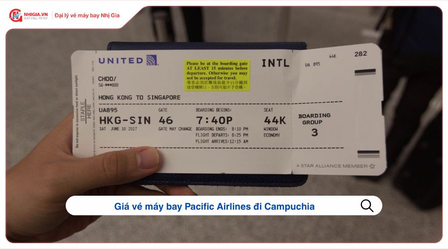 Giá vé máy bay Pacific Airlines đi Campuchia