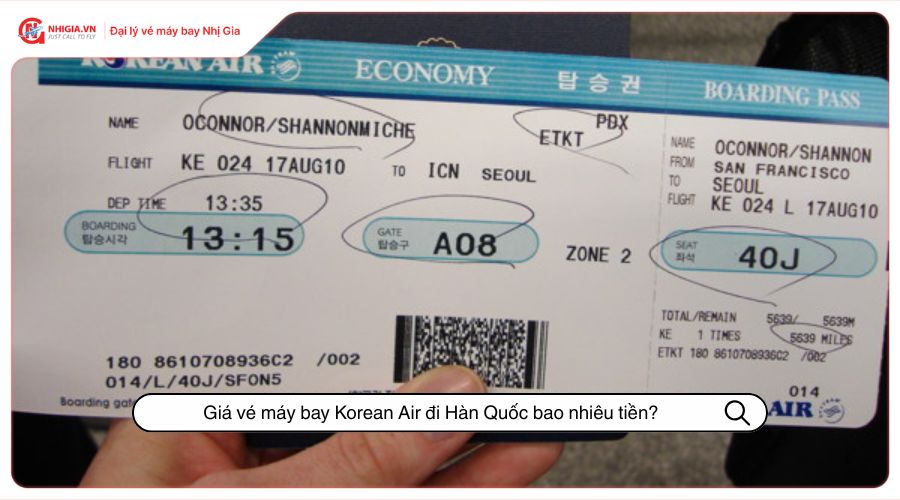 Giá vé máy bay Korean Air đi Hàn Quốc bao nhiêu tiền?