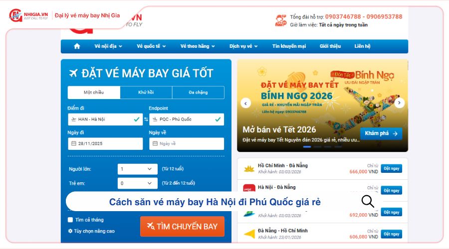 Cách săn vé máy bay Hà Nội đi Phú Quốc giá rẻ