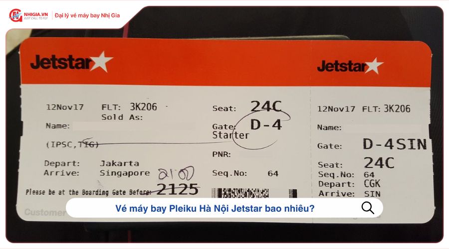 Vé máy bay Pleiku Hà Nội jetstar bao nhiêu?