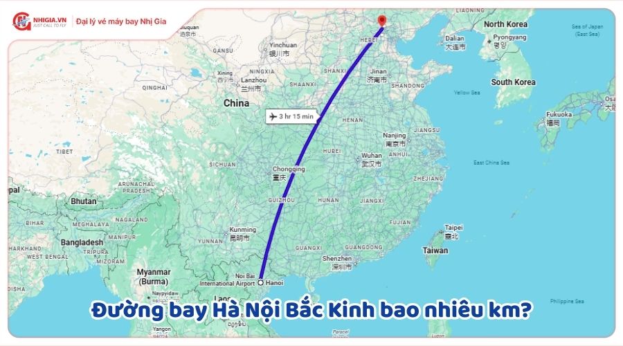 Đường bay Hà Nội Bắc Kinh bao nhiêu km?