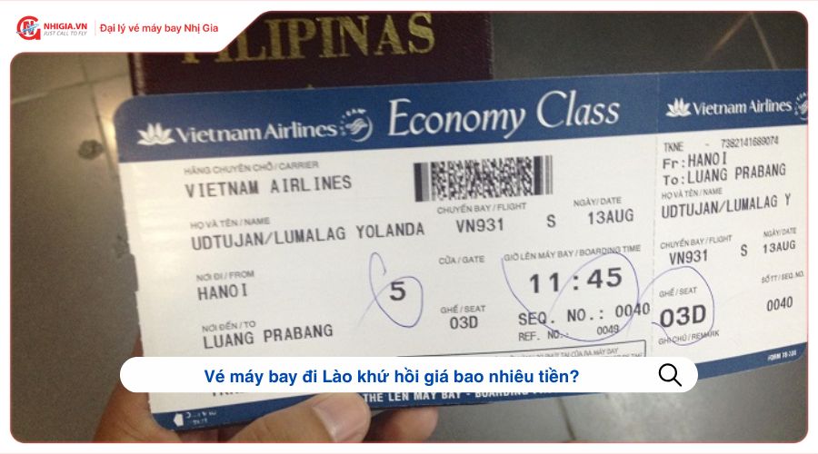 Vé máy bay đi Lào khứ hồi giá bao nhiêu tiền?