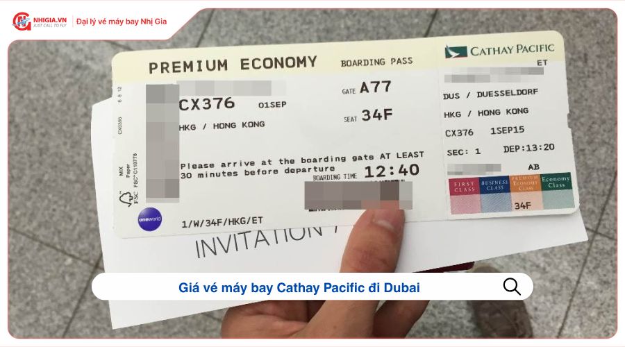 Giá vé máy bay Cathay Pacific đi Dubai