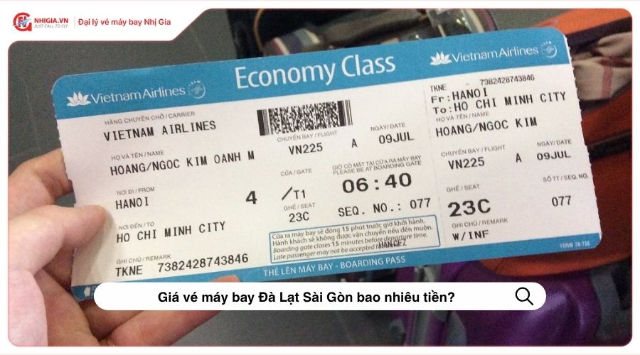 Giá vé máy bay Đà Lạt Sài Gòn bao nhiêu tiền?