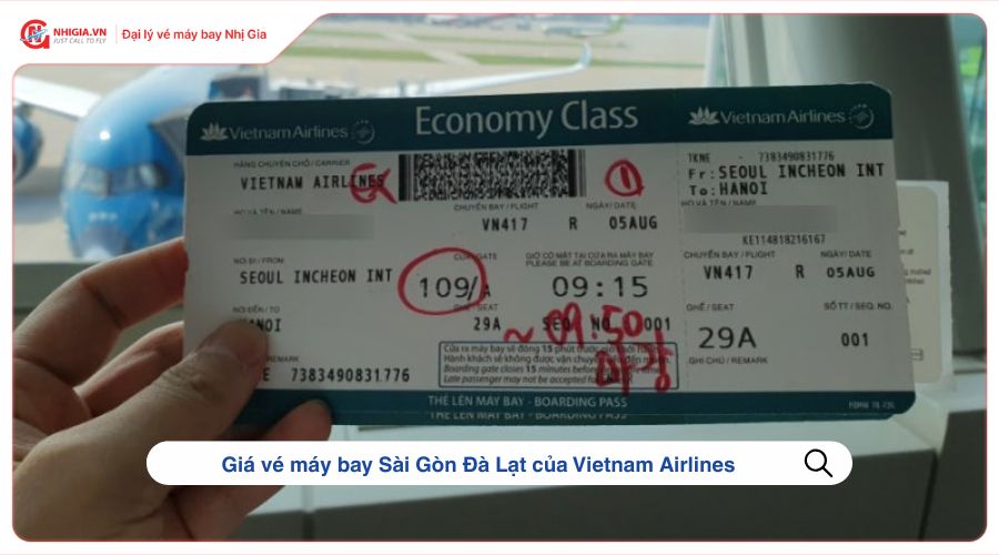 Giá vé máy bay Sài Gòn Đà Lạt của Vietnam Airlines