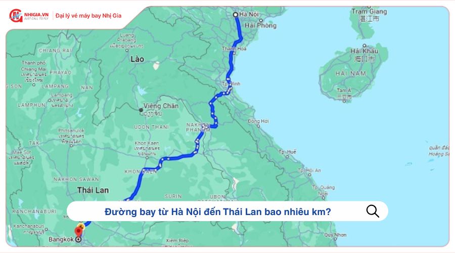 Đường bay từ Hà Nội đến Thái Lan bao nhiêu km?