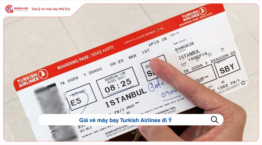 Giá vé máy bay Turkish Airlines đi Ý