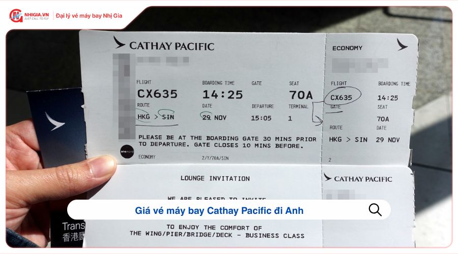 Giá vé máy bay Cathay Pacific đi Anh