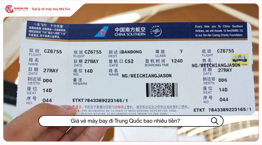 Giá vé máy bay đi Trung Quốc bao nhiêu tiền?