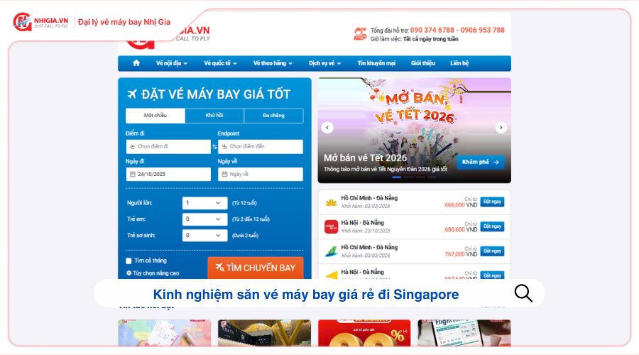 Kinh nghiệm săn vé máy bay giá rẻ đi Singapore​