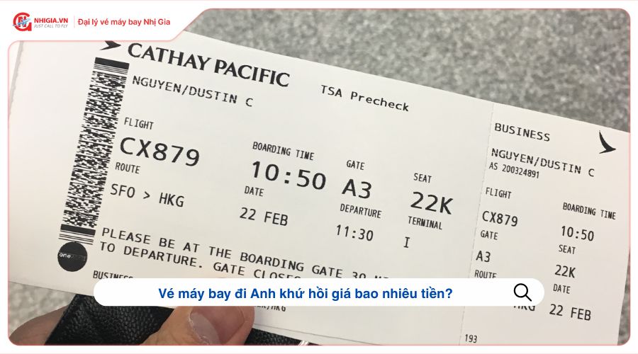 Vé máy bay đi Anh khứ hồi giá bao nhiêu tiền?