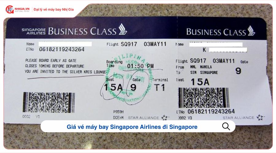 Giá vé máy bay Singapore Airlines đi Singapore