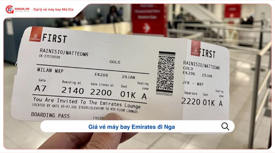 Giá vé máy bay Emirates đi Nga
