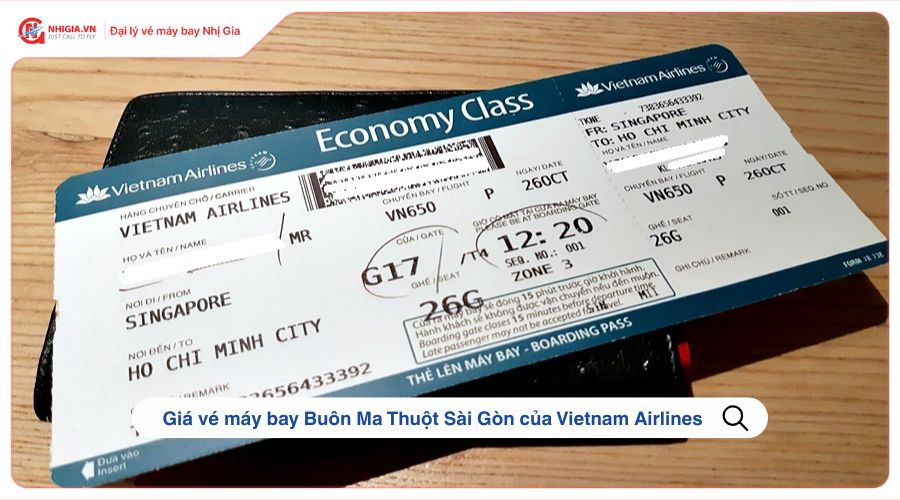 Giá vé máy bay Buôn Ma Thuột Sài Gòn của Vietnam Airlines