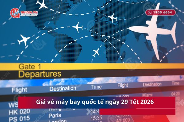 Giá vé máy bay quốc tế ngày 29 Tết 2026