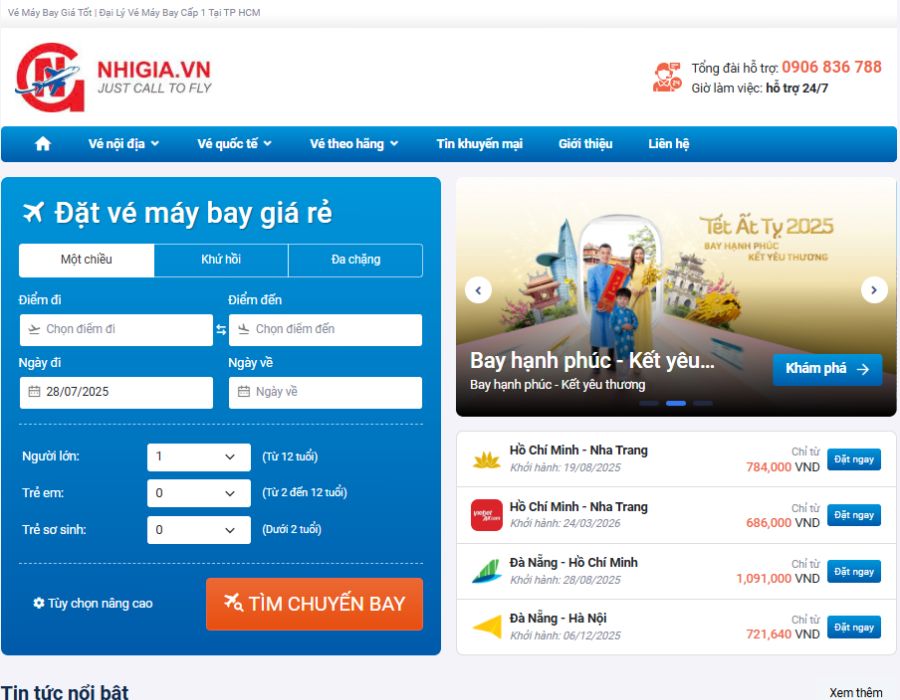 Hướng dẫn cách đặt vé máy bay giá tốt bước 1