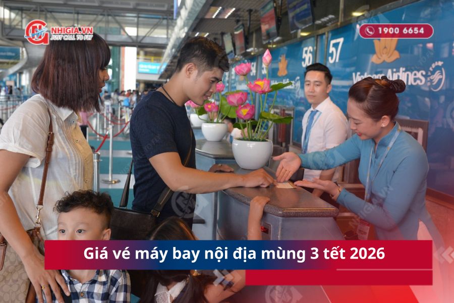 Giá vé máy bay nội địa mùng 3 tết 2026
