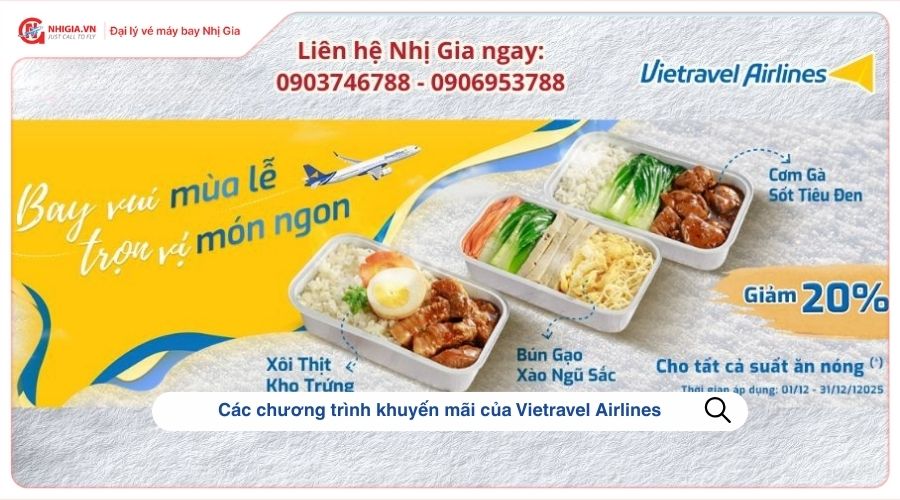 Các chương trình khuyến mãi của Vietravel Airlines