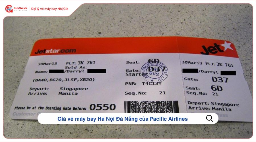 Giá vé máy bay Hà Nội Đà Nẵng của Pacific Airlines