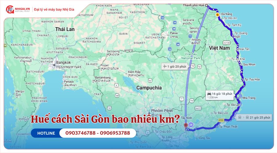 Huế cách Sài Gòn bao nhiêu km?