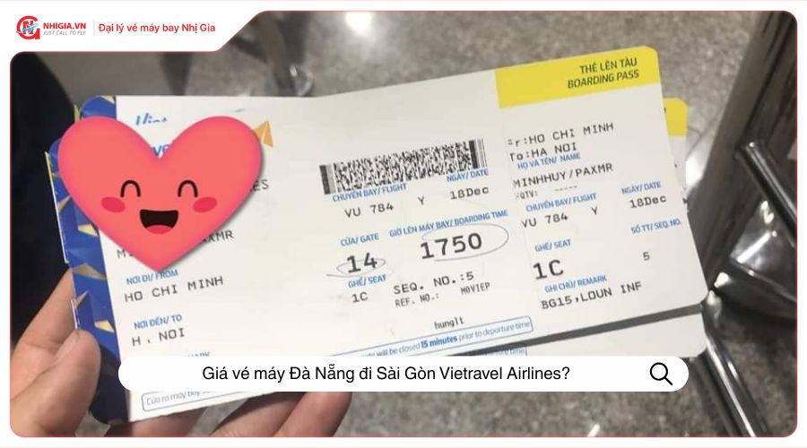 Giá vé máy Đà Nẵng đi Sài Gòn Vietravel Airlines?