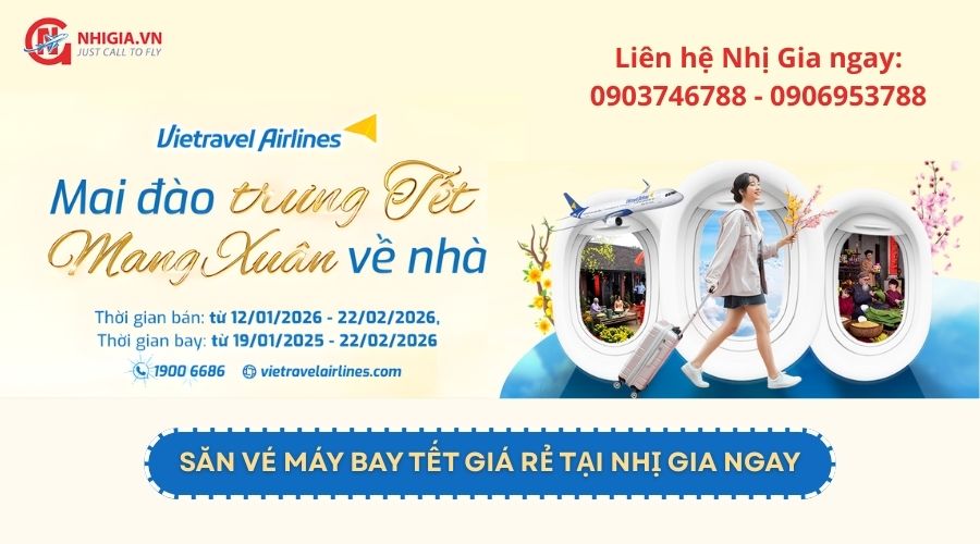 VIETRAVEL AIRLINES TRIỂN KHAI DỊCH VỤ VẬN CHUYỂN MAI, ĐÀO TẾT BÍNH NGỌ 2026