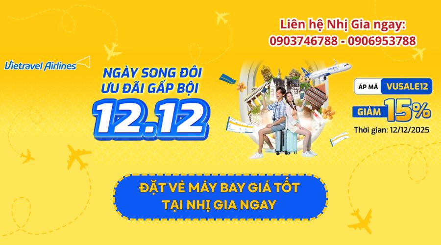 NGÀY SONG ĐÔI, ƯU ĐÃI GẤP BỘI CÙNG VIETRAVEL AIRLINES! 
