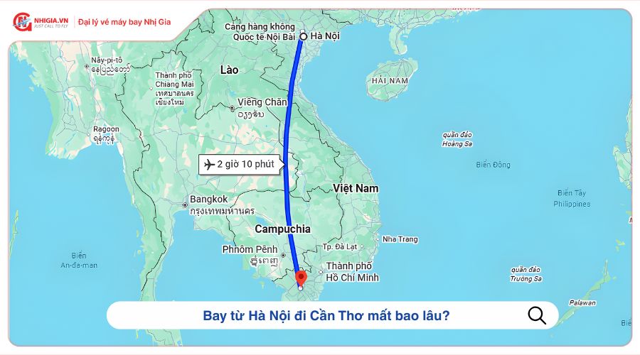 Bay từ Hà Nội đi Cần Thơ mất bao lâu?