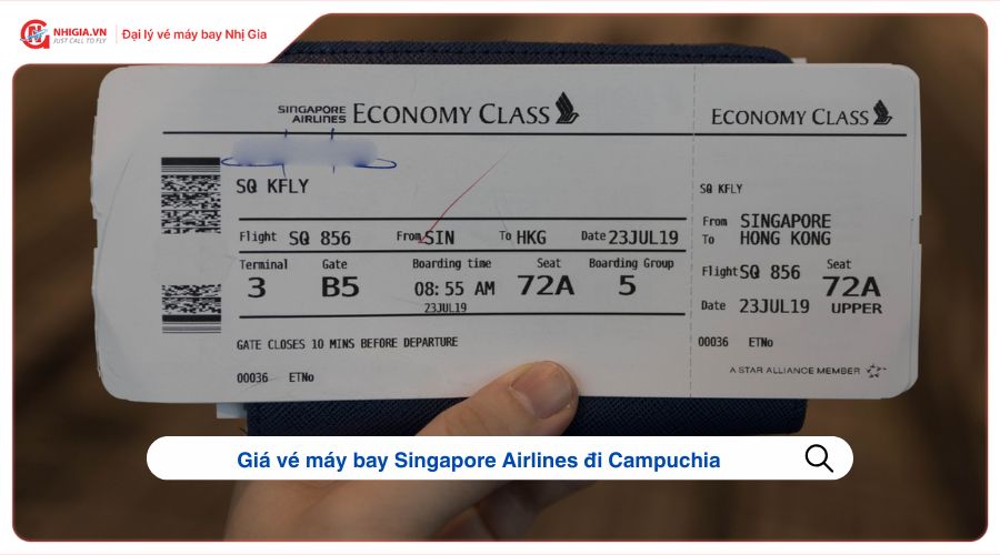 Giá vé máy bay Singapore Airlines đi Campuchia