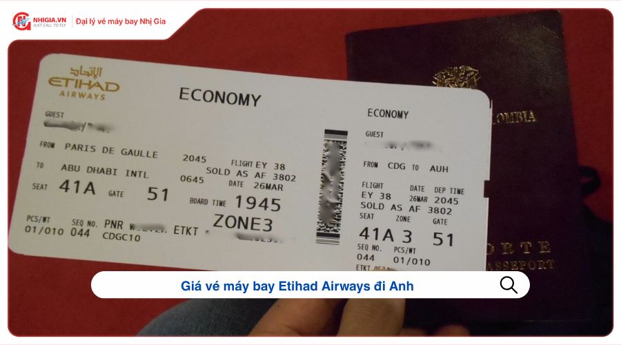 Giá vé máy bay Etihad Airways đi Anh