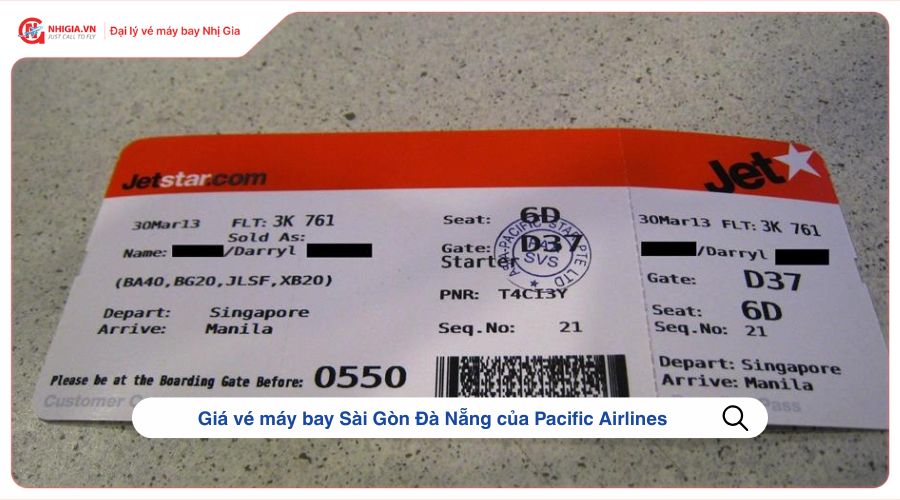Giá vé máy bay Sài Gòn Đà Nẵng của Pacific Airlines