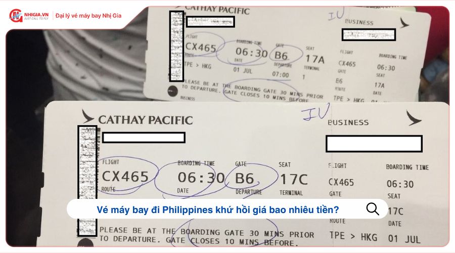 Vé máy bay đi Philippines khứ hồi giá bao nhiêu tiền?