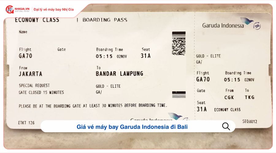 Giá vé máy bay Garuda Indonesia đi Bali
