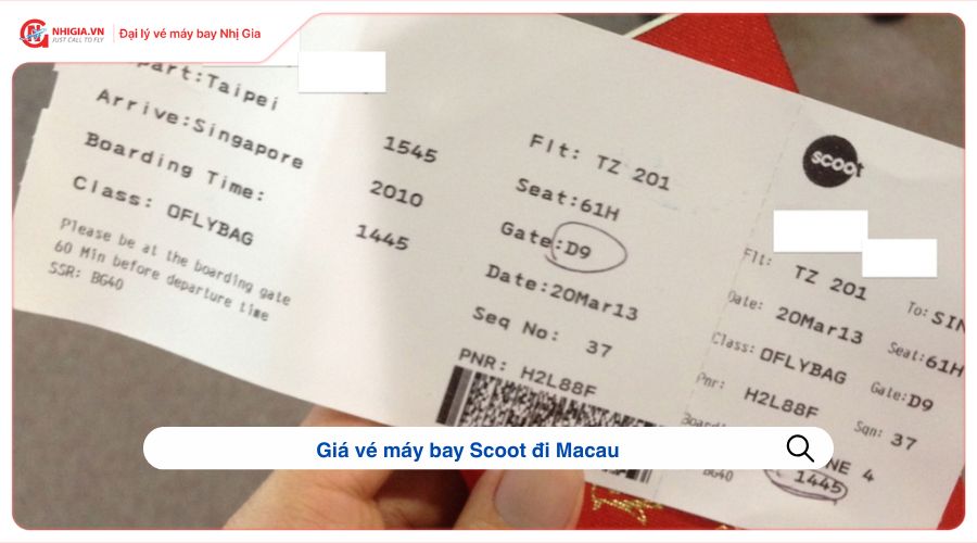Giá vé máy bay Scoot đi Macau