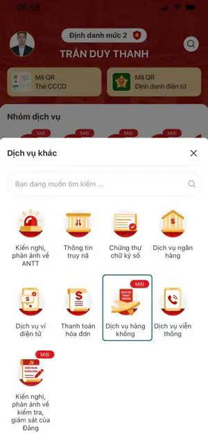 Hướng dẫn làm thủ tục trực tuyến Vietnam Airlines qua ứng dụng VNeID