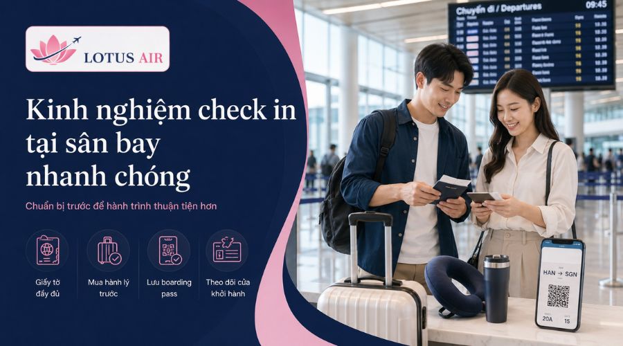 Kinh nghiệm check in tại sân bay nhanh chóng