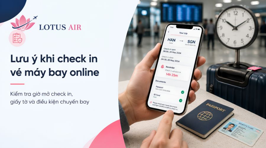 Lưu ý khi check in vé máy bay online